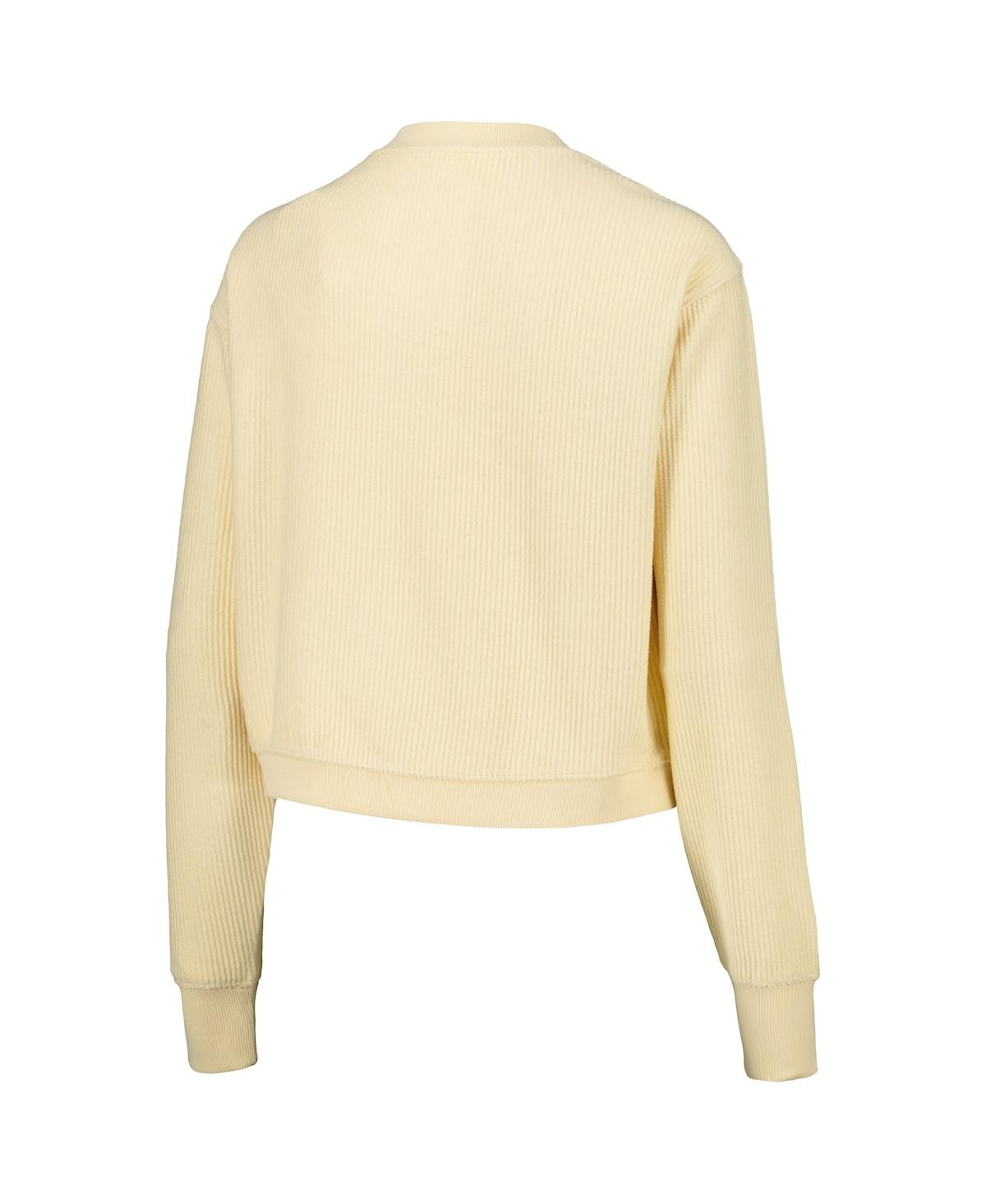 Shop League Collegiate Wear Women's  Cream Lsu Tigers Timber Cropped Pullover Sweatshirt