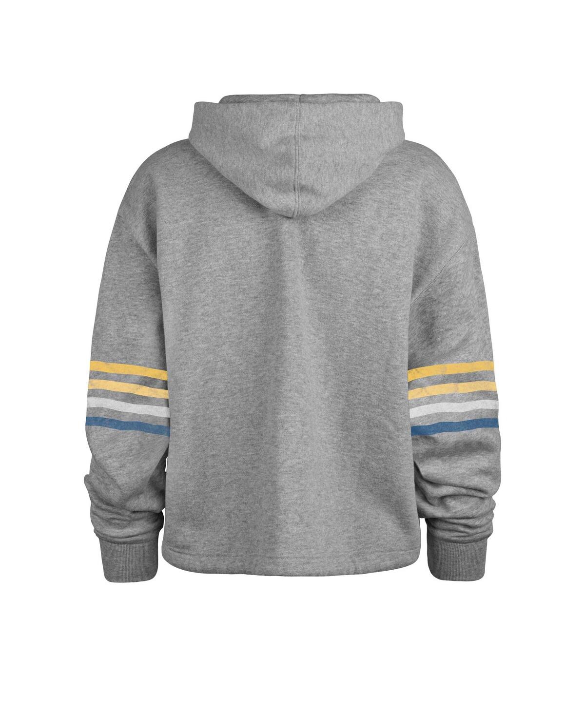 47 BRAND WOMEN'S '47 BRAND HEATHER GRAY DISTRESSED LOS ANGELES RAMS UPLAND BENNETT PULLOVER HOODIE 