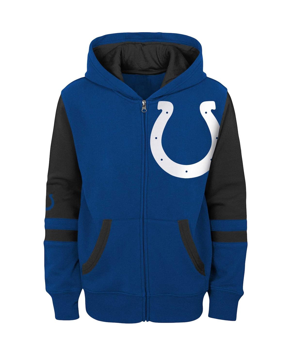 Outerstuff Big Boys Royal Indianapolis Colts Colorblock Full-zip Hoodie In Royal