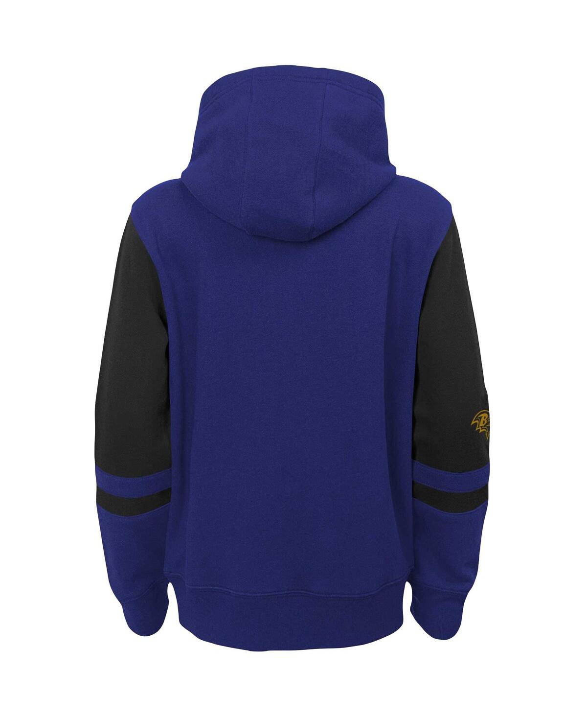 Outerstuff Youth Purple Baltimore Ravens Colorblock Full-zip Hoodie In Purple