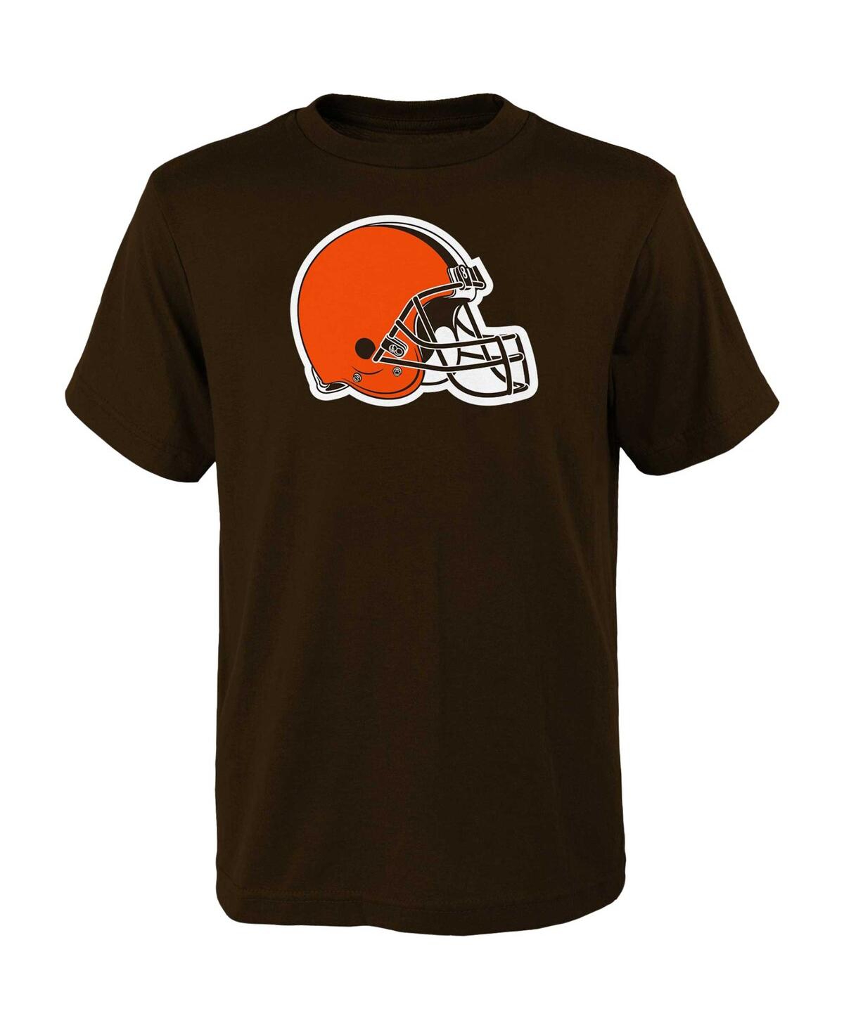 Outerstuff Kids' Big Boys Brown Cleveland Browns Primary Logo T-shirt