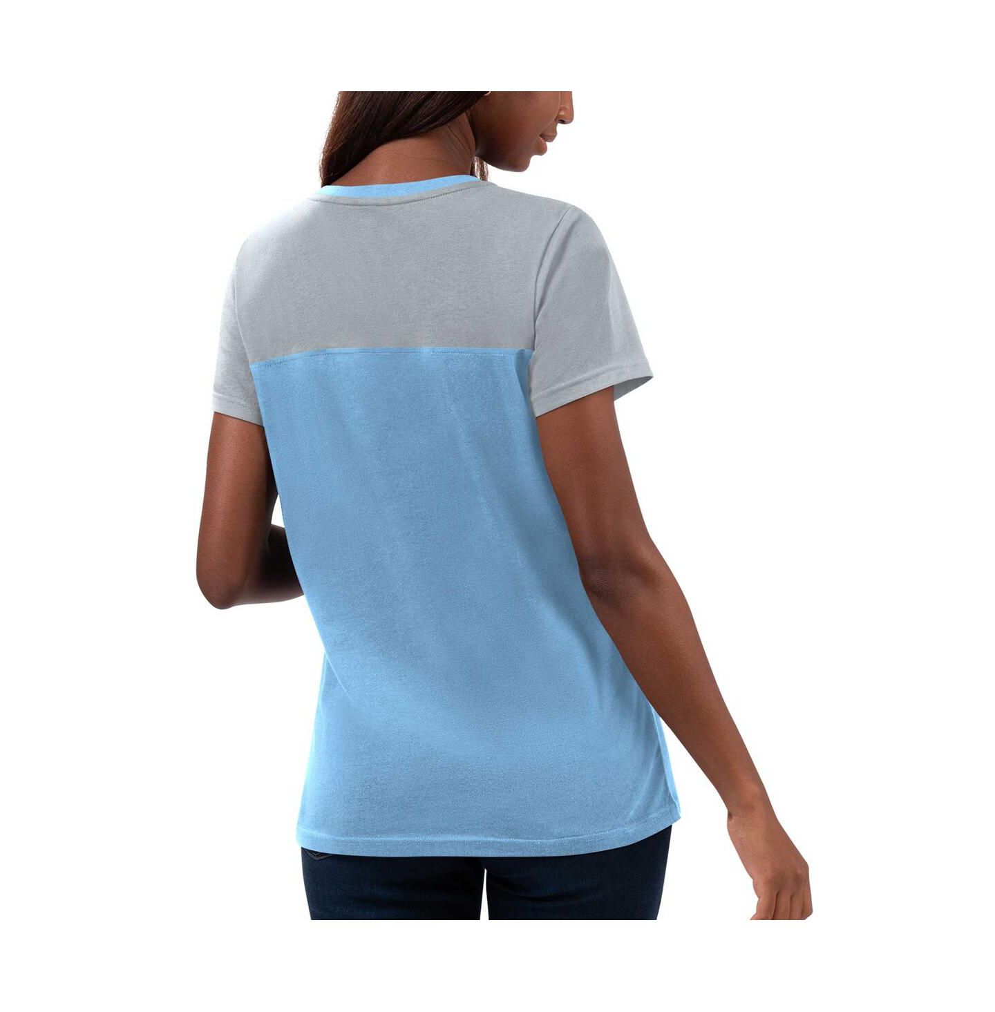 Женская футболка G-III 4Her by Carl Banks Light Blue Kevin Harvick Cheer Color Blocked — фото 2