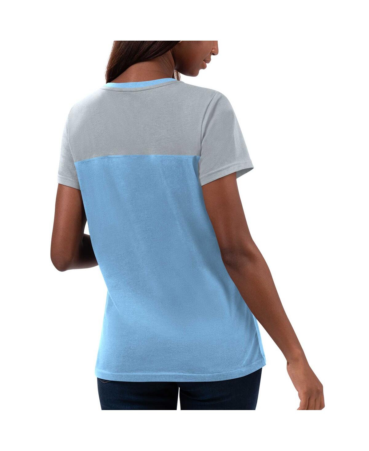 G-iii 4her By Carl Banks Women's  Light Blue Kevin Harvick Cheer Color Blocked T-shirt In Light Blue