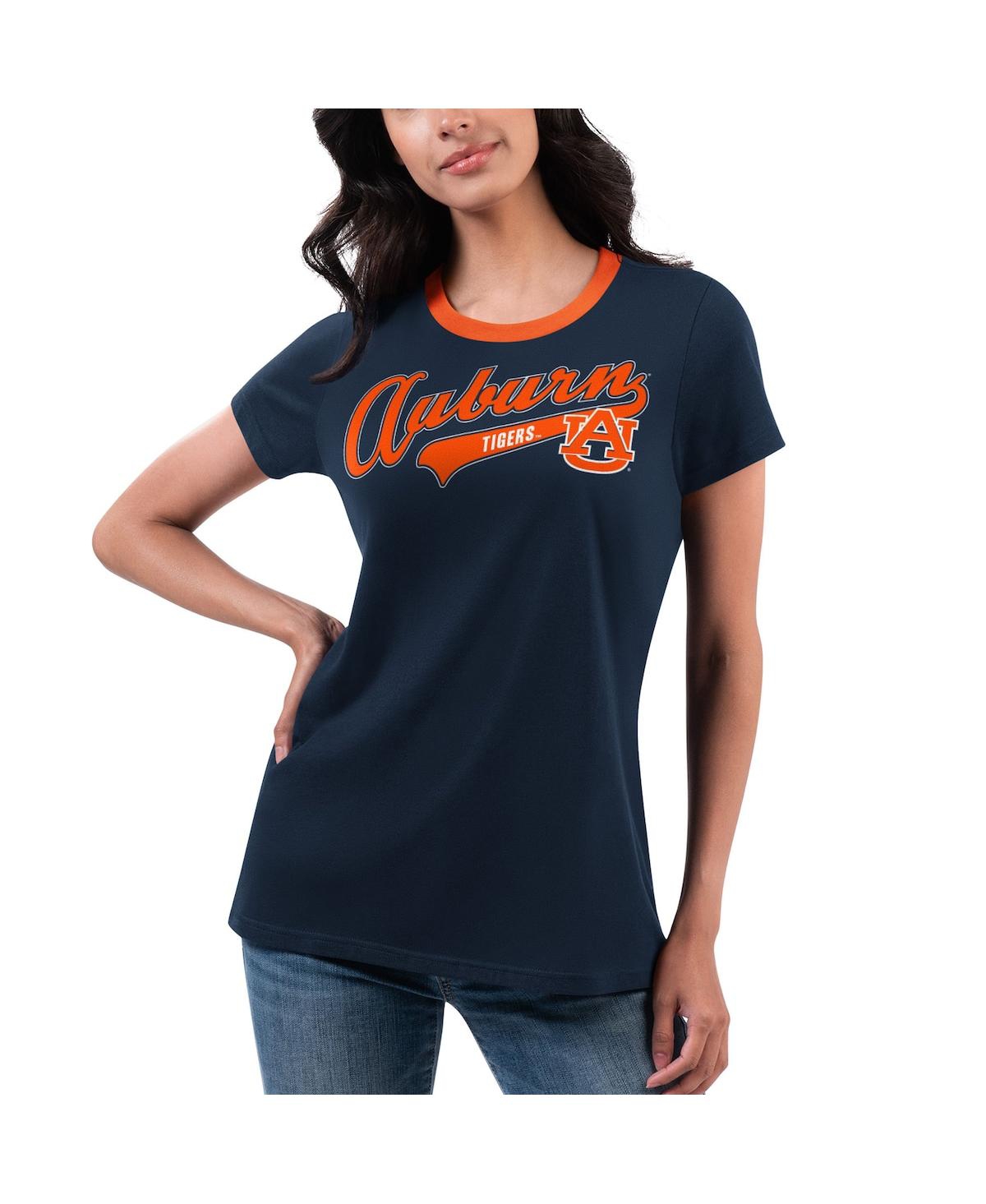 G-iii 4her By Carl Banks Women's  Navy Auburn Tigers Recruit Ringer T-shirt