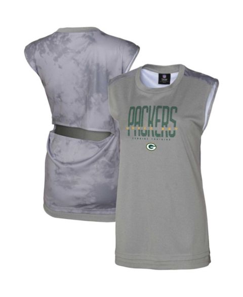 Женский топ Outerstuff Gray Green Bay Packers No Sweat Tank Top