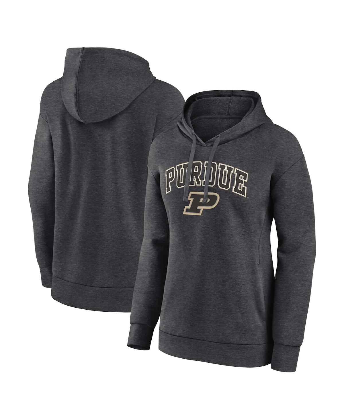 Fanatics Women's  Heather Charcoal Purdue Boilermakers Evergreen Campus Pullover Hoodie