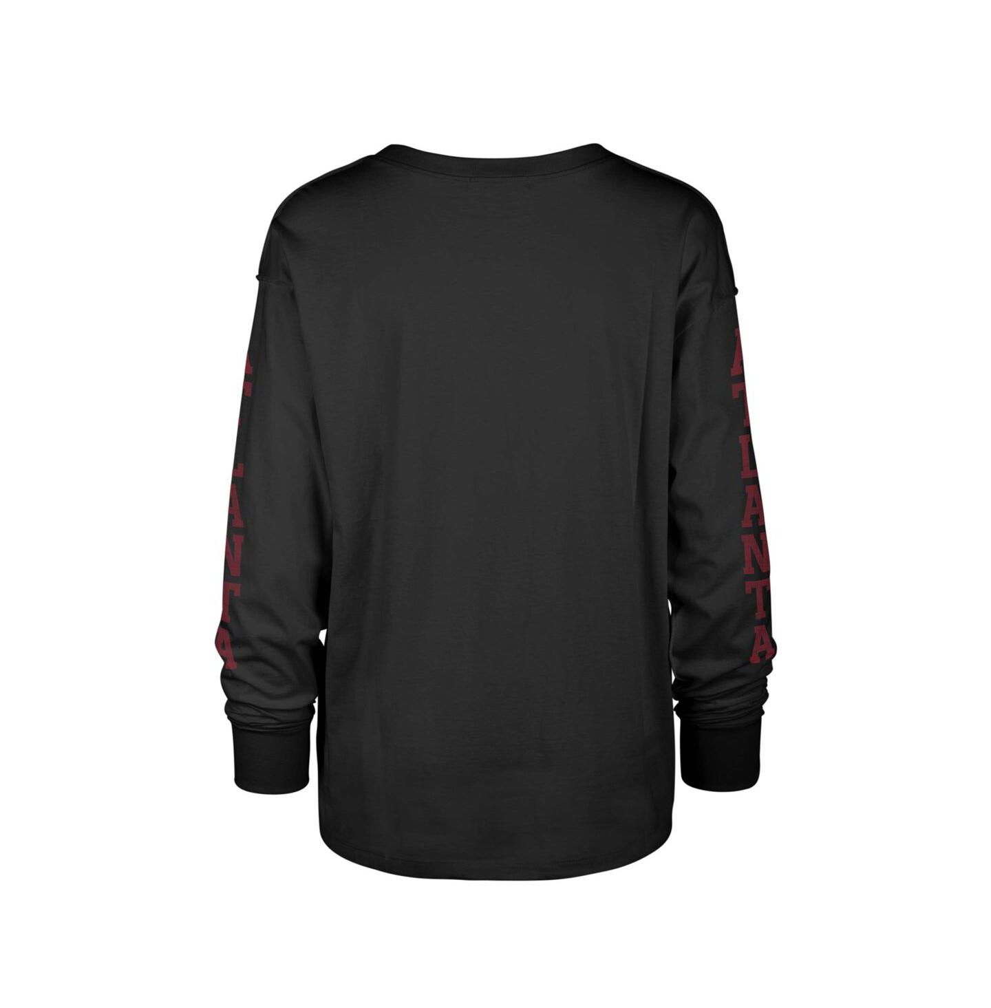 Женская футболка '47 Brand Black Distressed Atlanta Falcons Tom Cat Long Sleeve — фото 2
