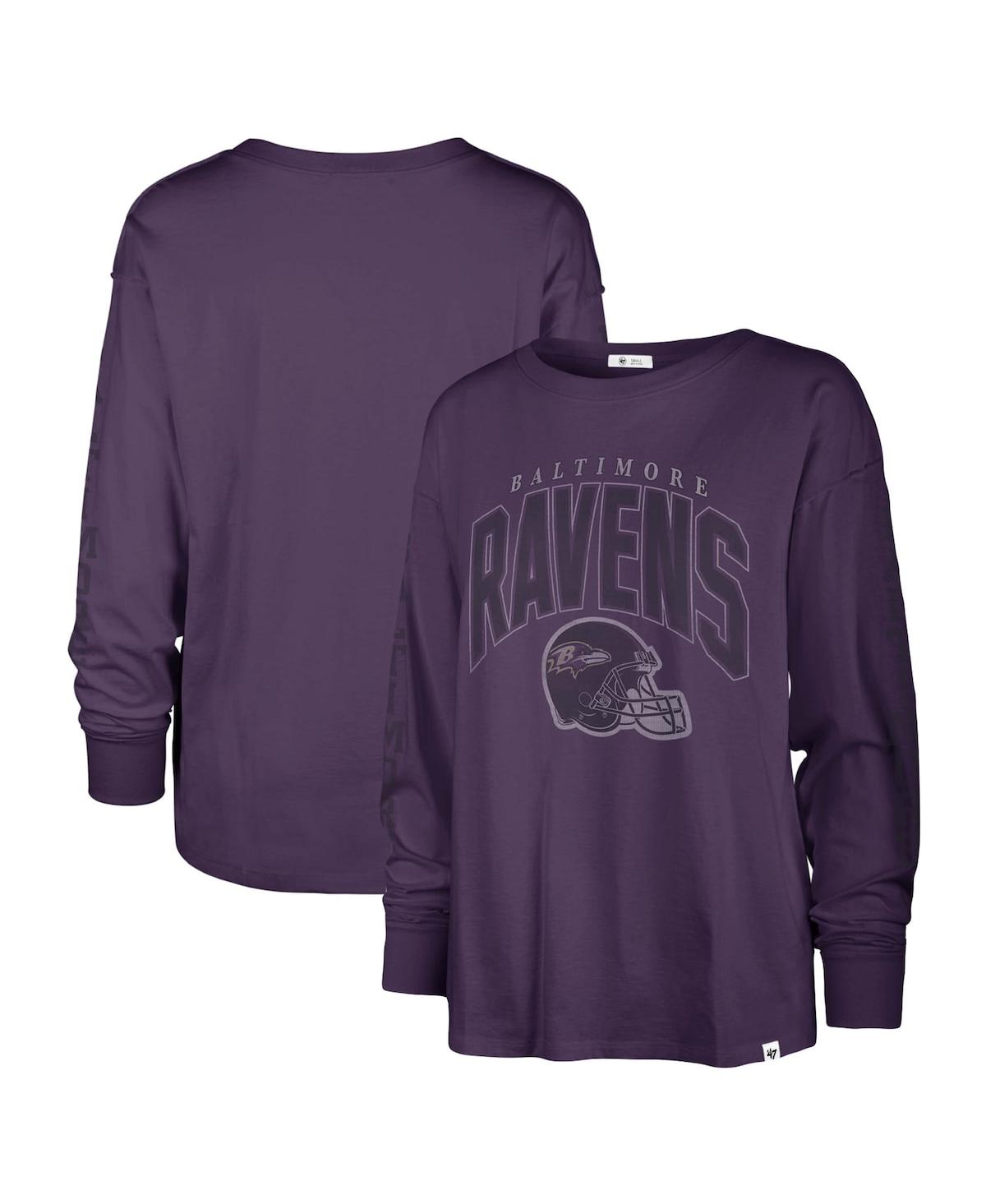 47 Brand Women's ' Purple Distressed Baltimore Ravens Tom Cat Long Sleeve T-shirt