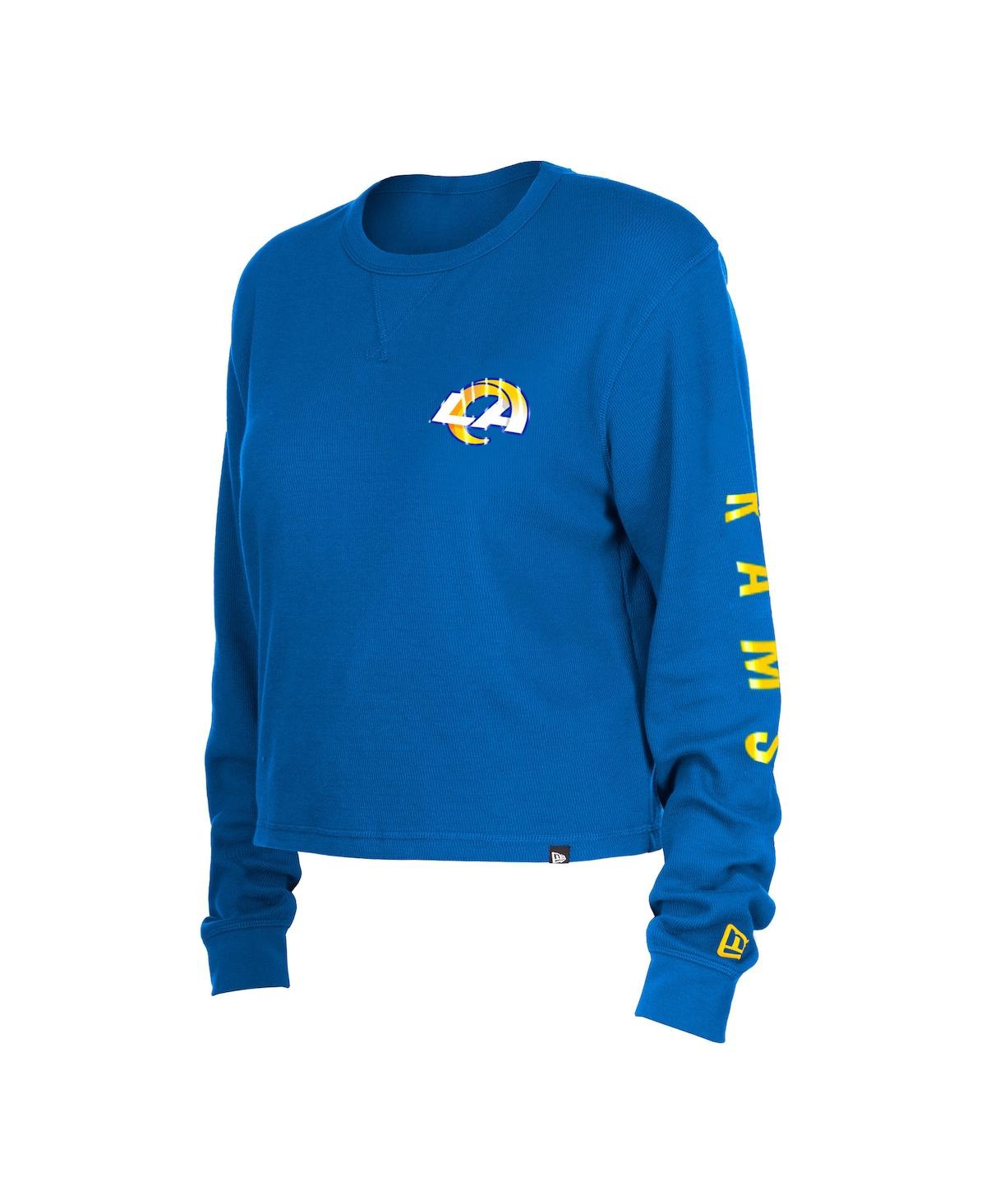 NEW ERA WOMEN'S NEW ERA ROYAL LOS ANGELES RAMS THERMAL CROP LONG SLEEVE T-SHIRT 