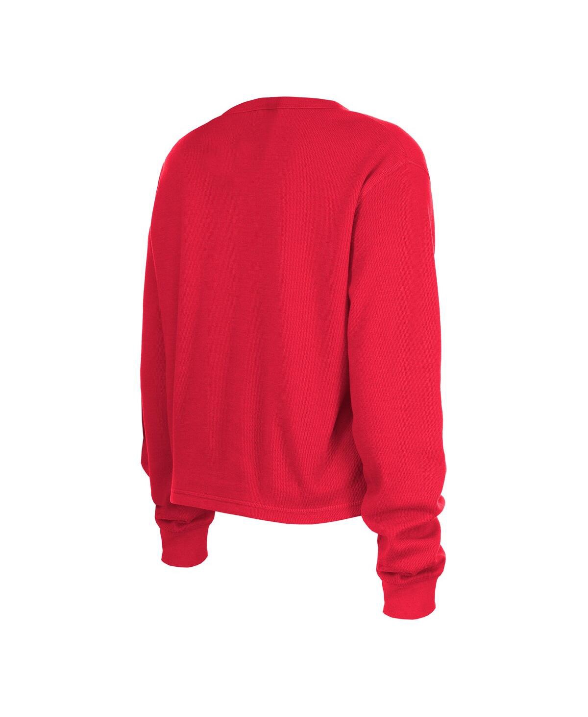 New Era Red Atlanta Falcons Thermal Crop Long Sleeve T-shirt In Red