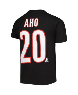Big Boys Sebastian Aho Black Carolina Hurricanes Name and Number Player T-shirt