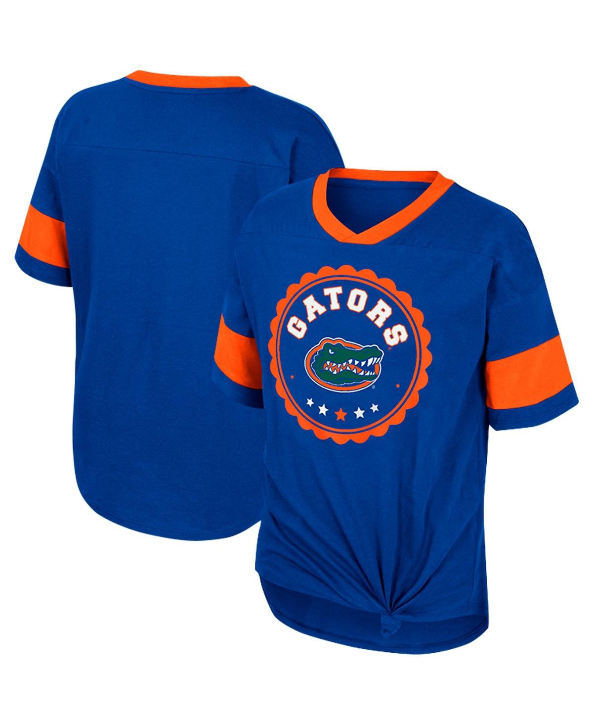 Colosseum Kids' Big Girls  Royal Florida Gators Tomika Tie-front V-neck T-shirt