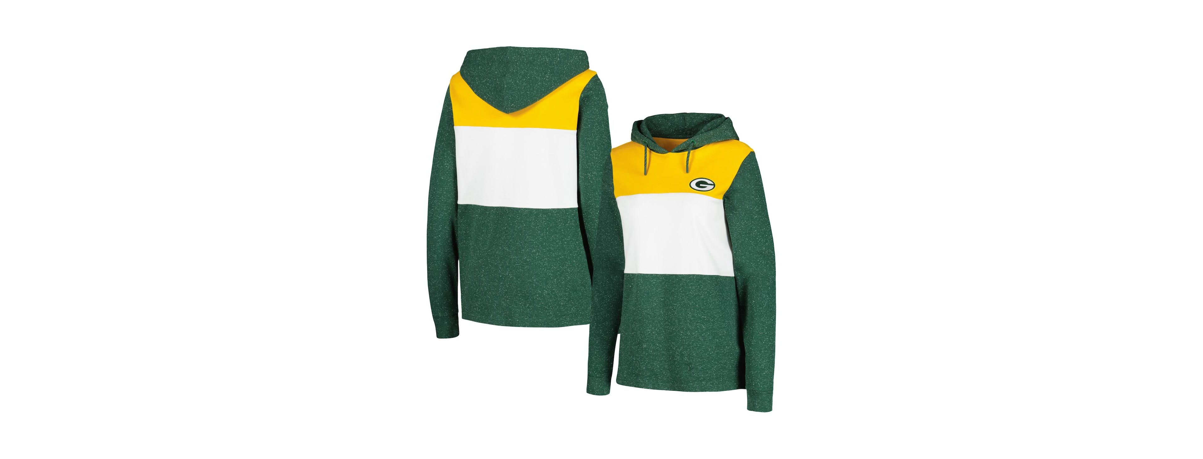 Women's Antigua Green Bay Packers Wicket Pullover Hoodie