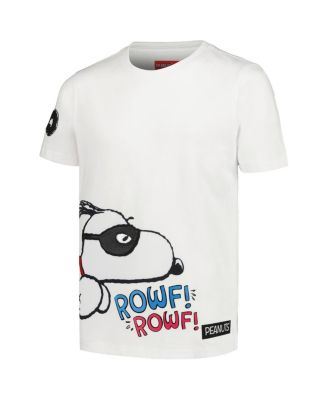 Big Boys and Girls White Peanuts Snoopy Hero T-shirt