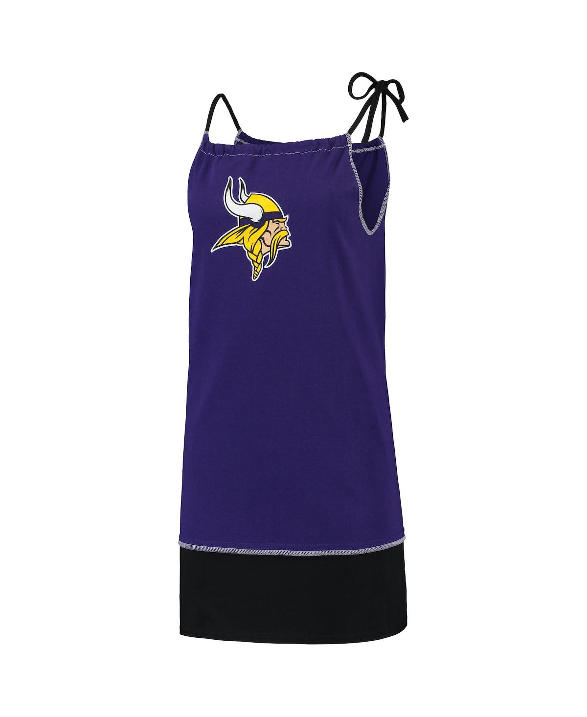 Women's Refried Apparel Purple Distressed Minnesota Vikings Vintage-Like Tank Dress - Purple