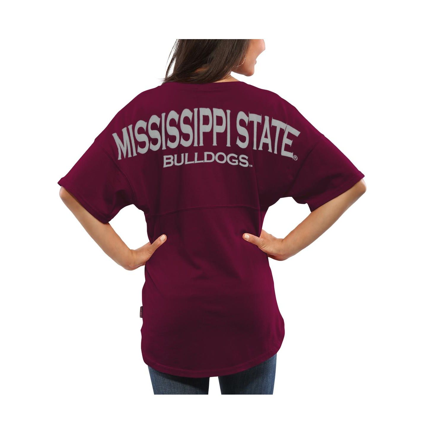 Женская футболка Spirit Jersey Maroon Mississippi State Bulldogs Oversized — фото 1