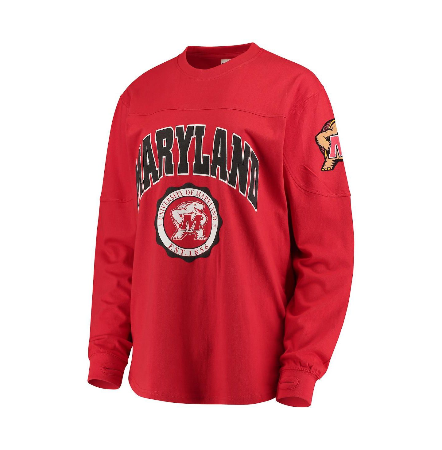 Женская футболка Pressbox Red Maryland Terrapins Edith Long Sleeve — фото 1