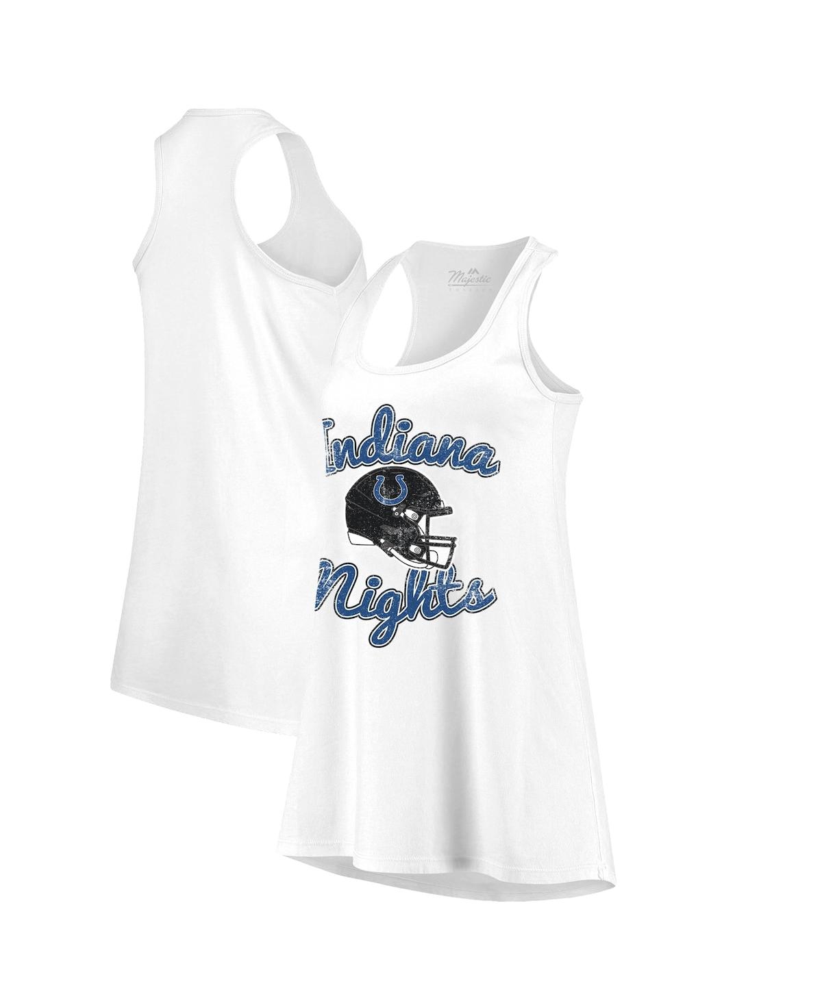 Women's Majestic Threads White Indianapolis Colts Indiana Nights Alternate Racerback Tank Top - White