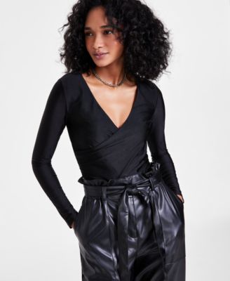 Bar III - Women's Crossover Bodysuit, Created for Macy's