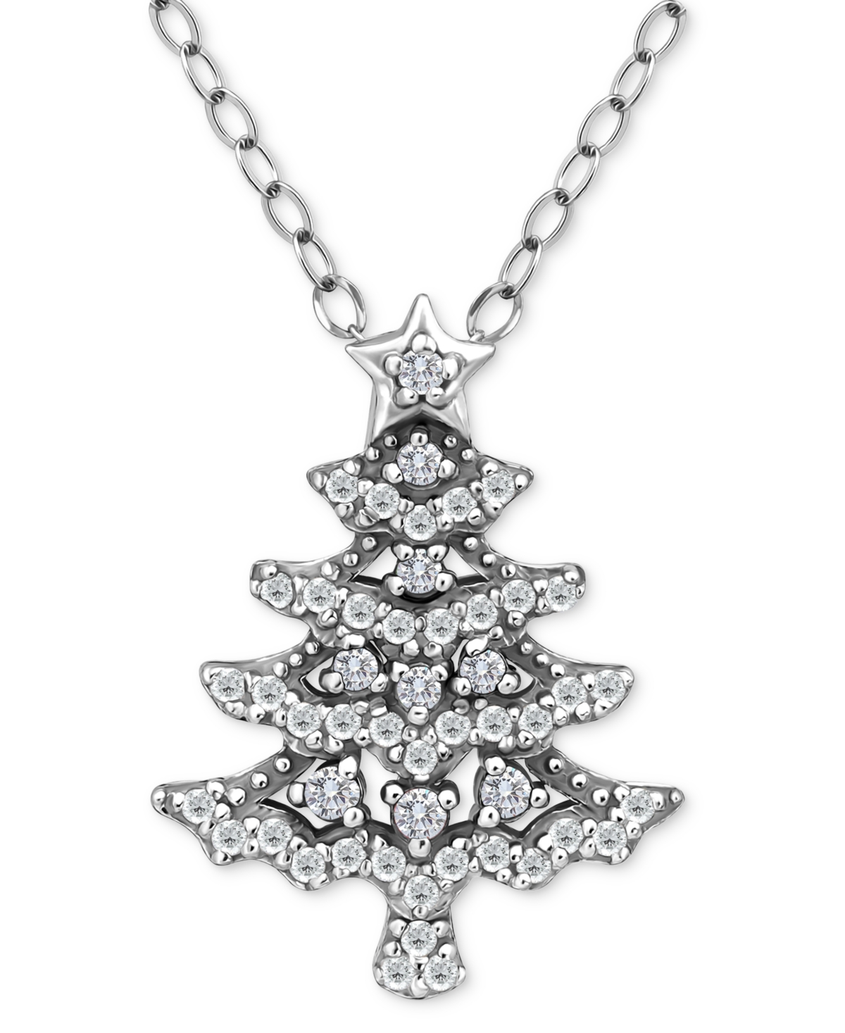 Giani Bernini Cubic Zirconia Christmas Tree Pendant Necklace, 16