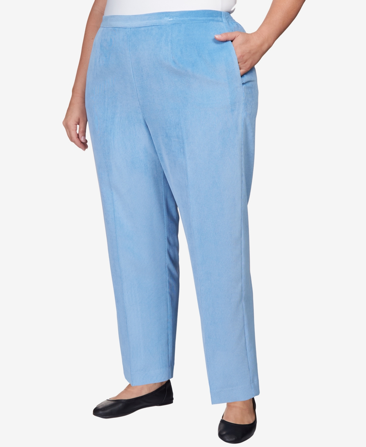 Alfred Dunner Plus Size Swiss Chalet Sleek Corduroy Short Length Pants