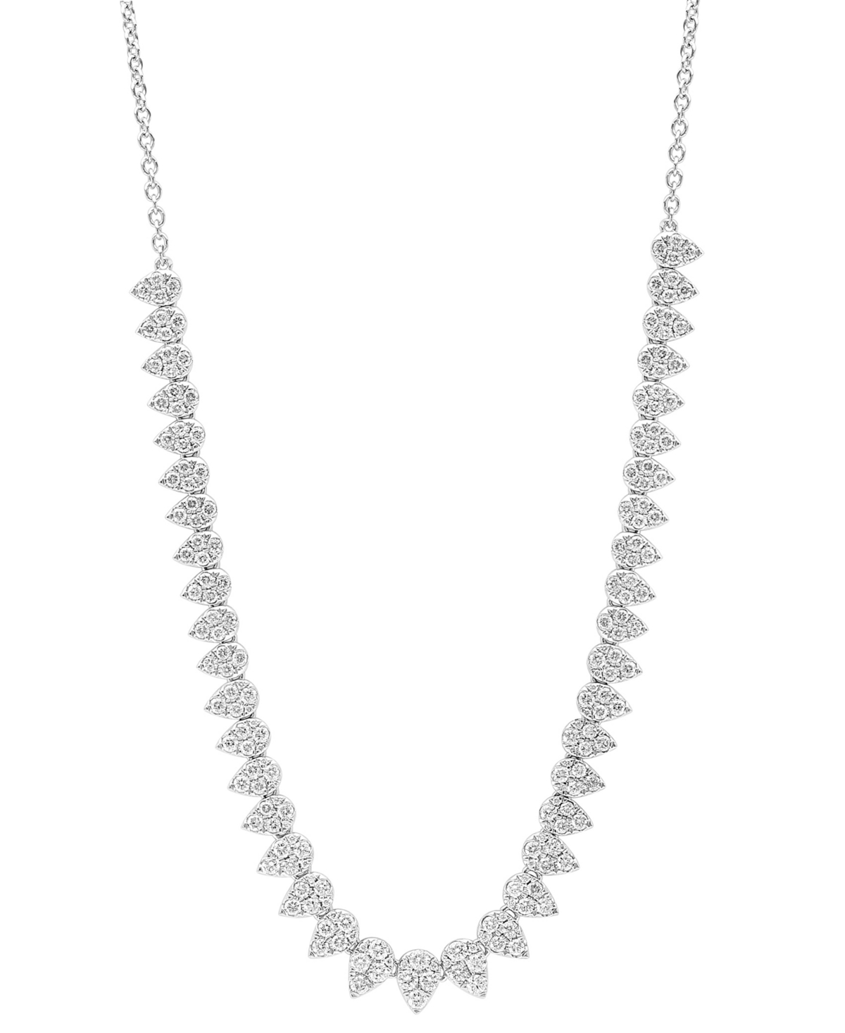 Effy Collection Effy Diamond Teardrop Clusters 18" Collar Necklace (1-7/8 Ct. T.w.) In 14k White Gold