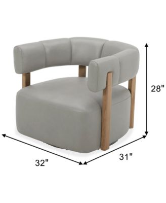 CLOSEOUT! Orsha 32" Leather Accent Swivel Chair, Created for Macy's