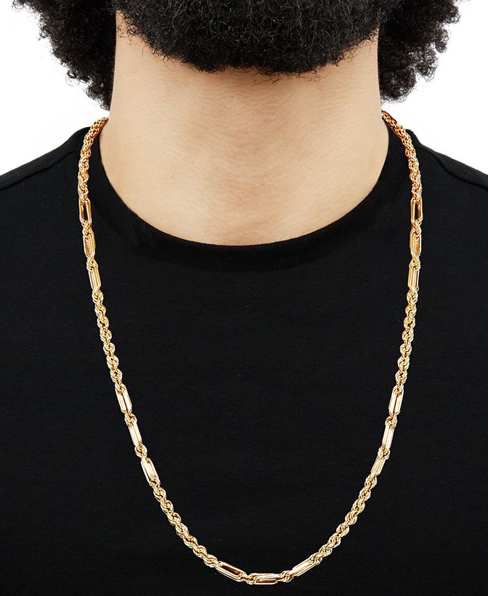 Macy's Paperclip & Rope Link 24" Chain Necklace (51/5mm) in 14k Gold
