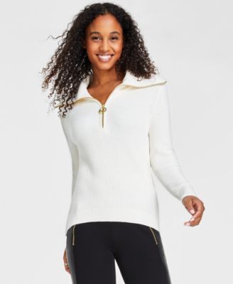 White half zip outlet pullover women's