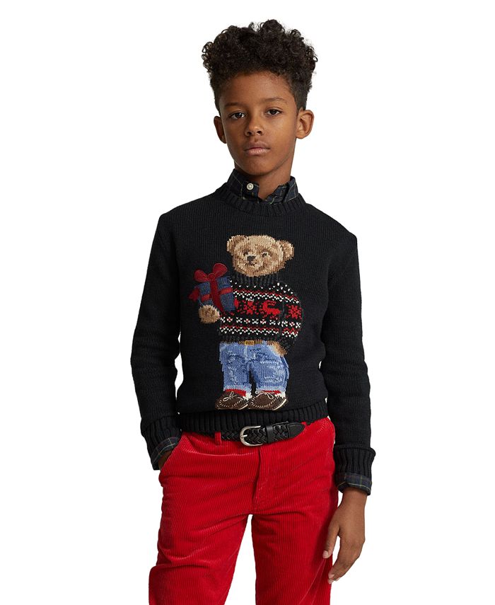 Polo Ralph Lauren Big Boys Polo Bear Long Sleeves Sweater Macy s