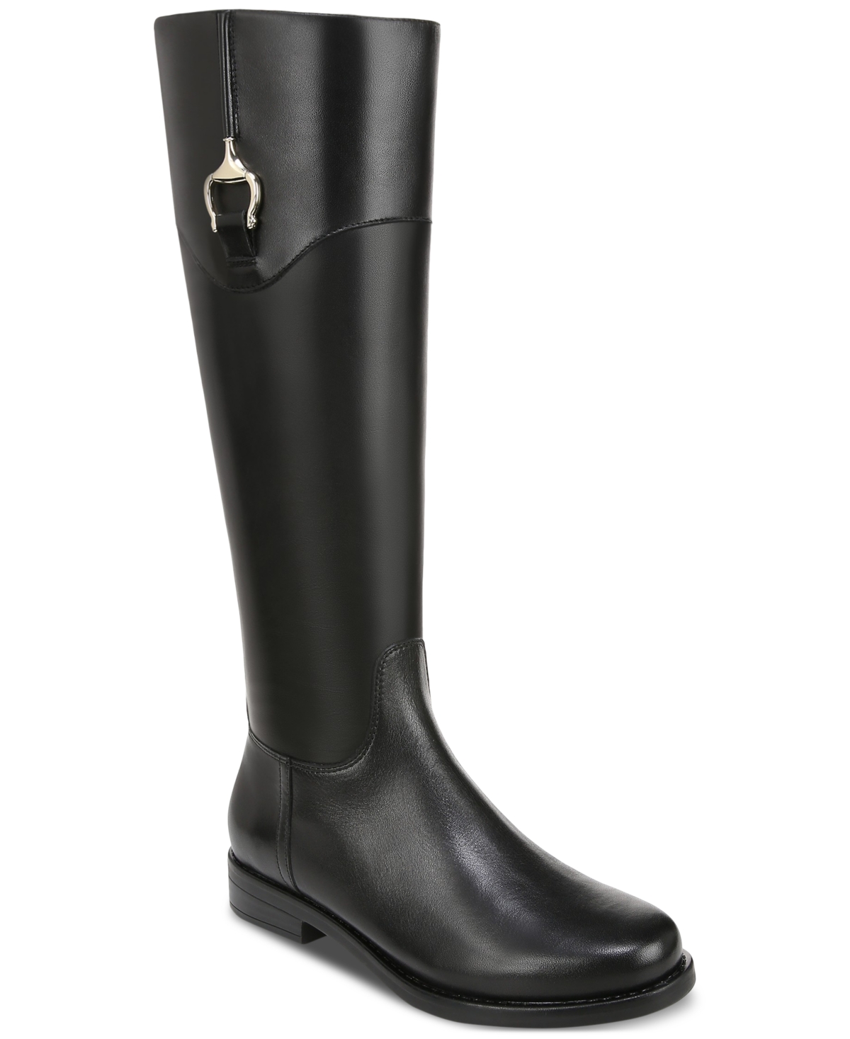 Shop Giani Bernini Women's Sandraa Memory Foam Knee High Riding Boots, Created For Macy's In Black Leather