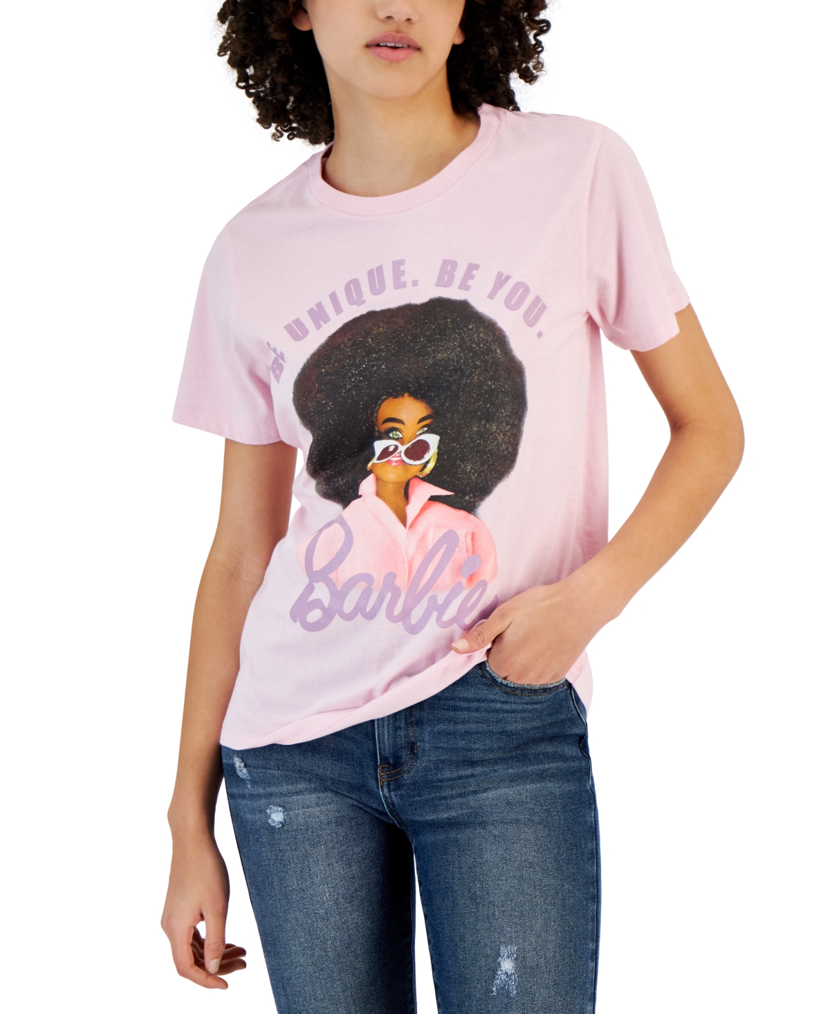 Juniors' Be Unique Barbie Graphic T-Shirt - Pink