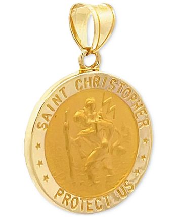 Macy's Saint Christopher Medal Pendant in 14k Yellow Gold - Macy's