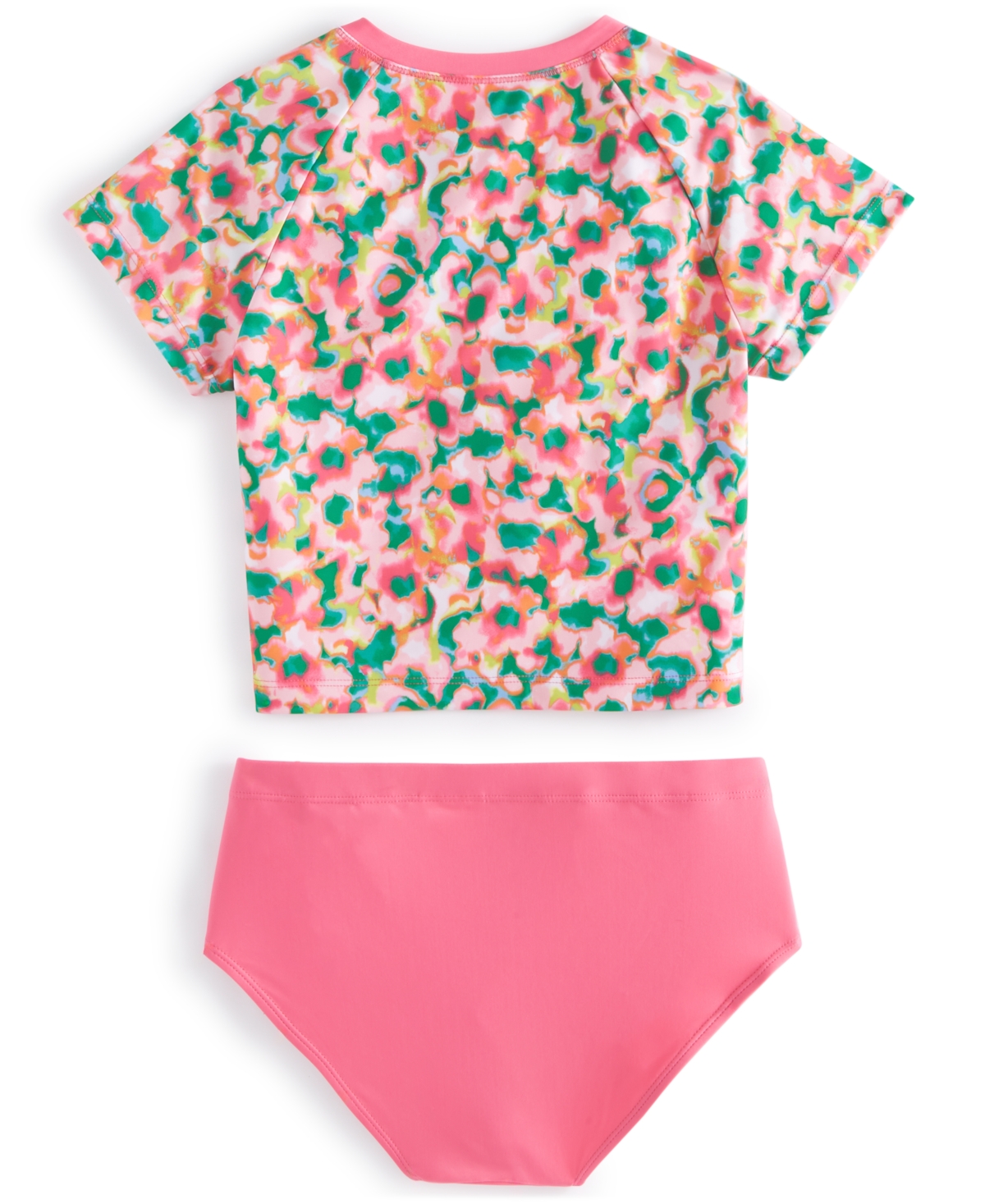 Id Ideology Big Girls Blurred Floral 2-Pc. Rash Guard Set, Created for Macy's