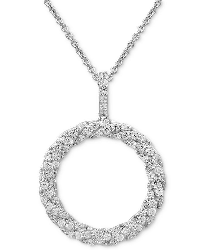 Macy's circle diamond necklace store