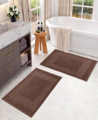 Cotton Greek Key Infinity Border 2-Pc. Bath Rug Set