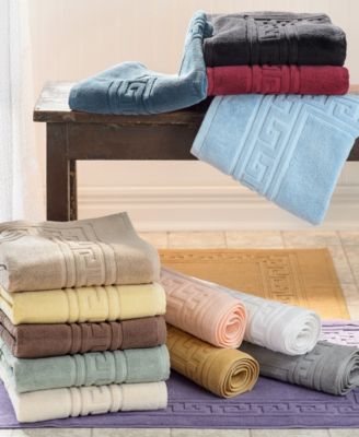 Cotton Greek Key Infinity Border 2-Pc. Bath Rug Set