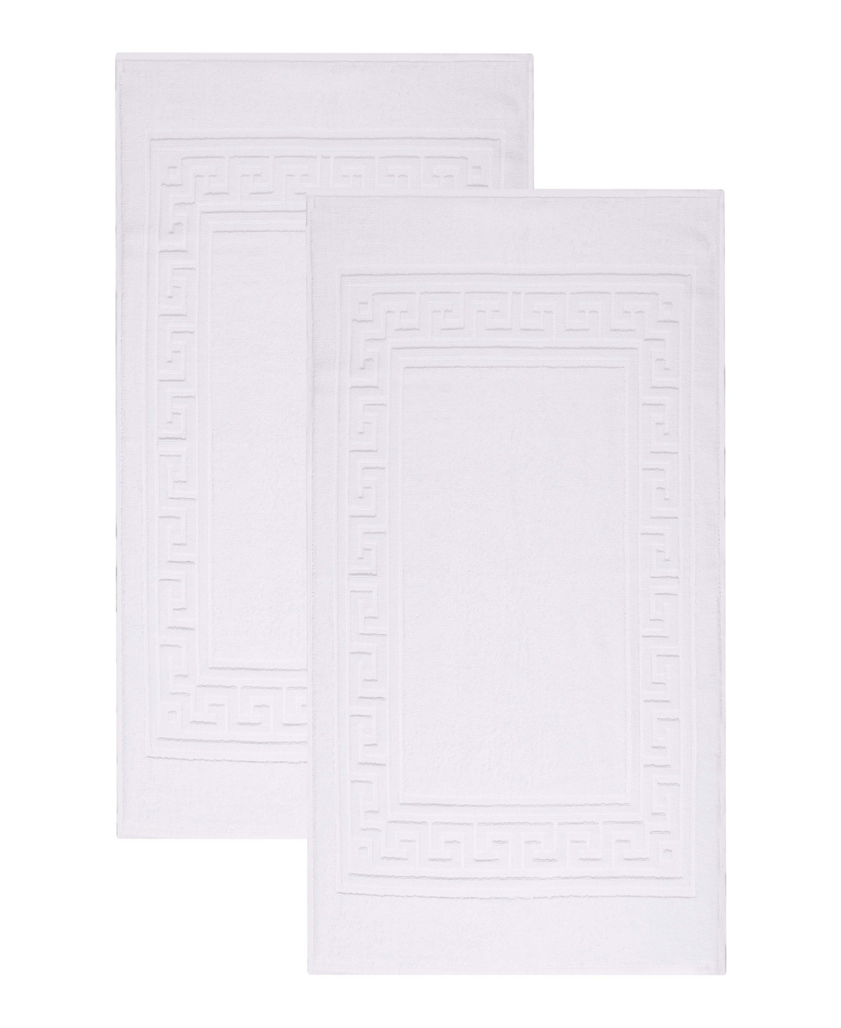 Superior Cotton Greek Key Infinity Border 2-pc. Bath Rug Set In White