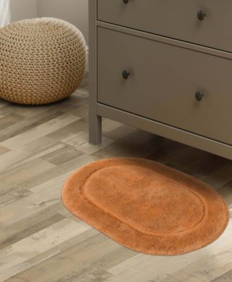Oval Solid Non-Skid Washable Cotton 2-Pc. Bath Rug Set