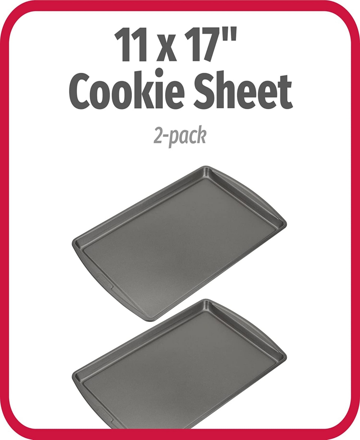 Shop Good Cook Set Of 2 Large 17" X 11" Nonstick Steel Multipurpose Cookie Sheets In Gray