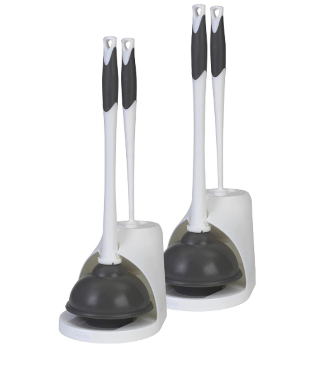 Clorox Two Pack Toilet Plunger And Hideaway Caddy In Gray And White