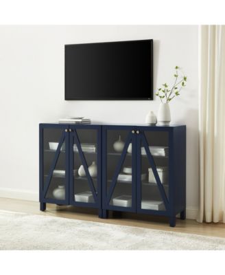 Furniture Cassai 2 Piece Medium-Density Fiberboard (MDF) Media Sideboard Cabinet Set