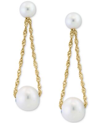 EFFY&reg; Freshwater Pearl (4 & 6mm) Rope Dangle Drop Earrings in 14k Gold