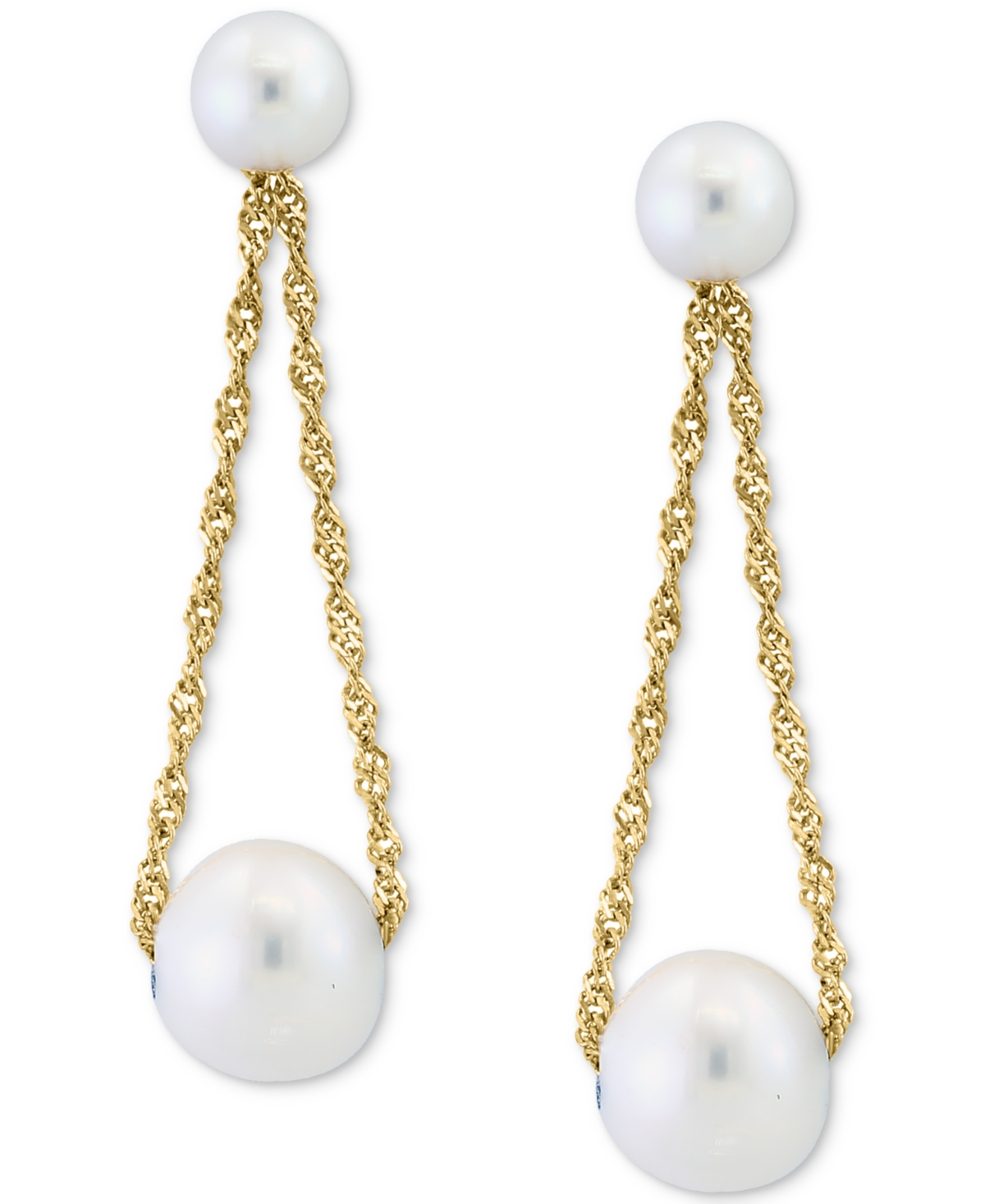 Effy Freshwater Pearl (4 & 6mm) Rope Dangle Drop Earrings in 14k Gold - 14K Gold