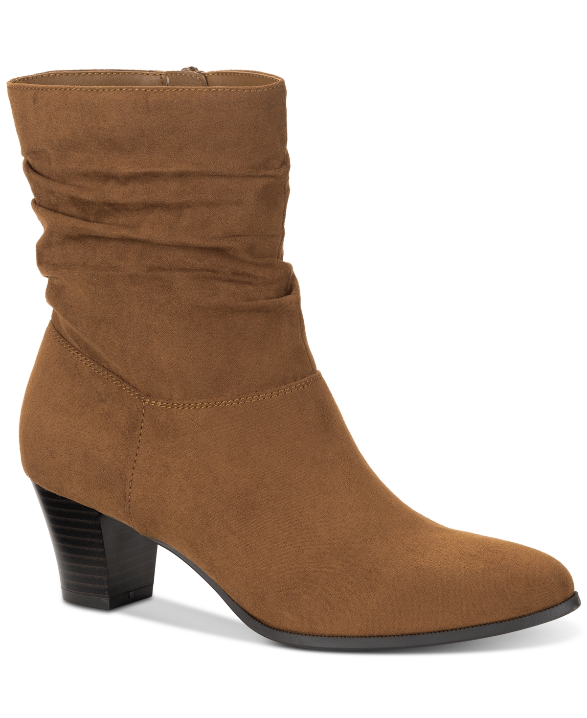Style & Co Piviee Slouch Booties, Created For Macy's In Cognac Smooth