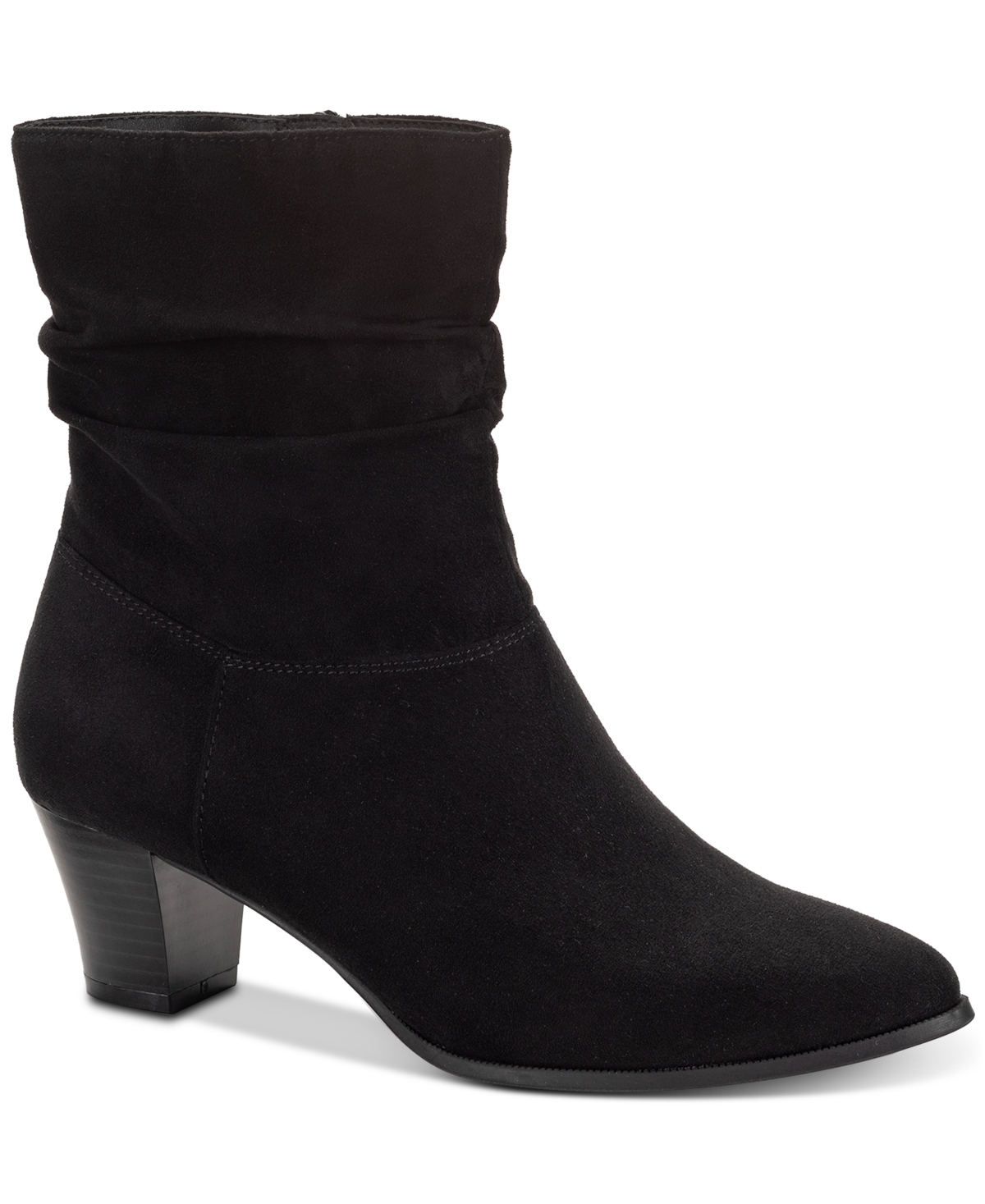 Style & Co Piviee Slouch Booties, Created For Macy's In Black Micro