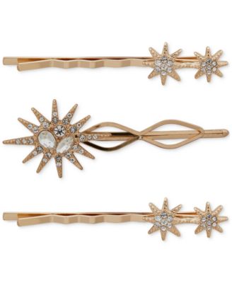 lonna & lilly - 3-Pc. Gold-Tone Crystal Star Bobby Pin Set