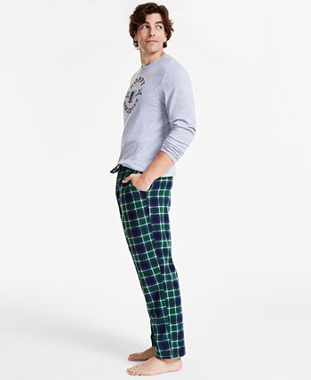 Men's Plaid Fleece Pajama Top & Pants Set, Created for Macy's