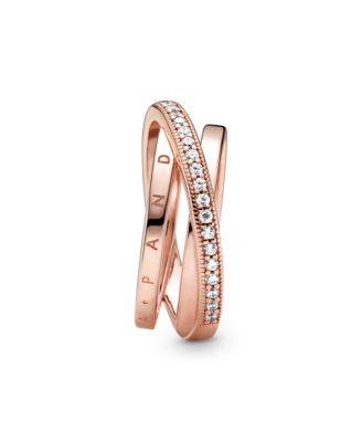 Cubic Zirconia Signature Crossover Pave Triple Band Ring