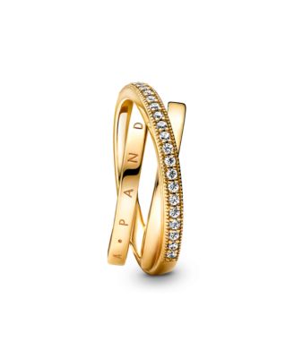 Cubic Zirconia Signature Crossover Pave Triple Band Ring